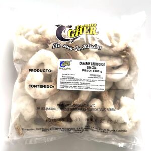 Camarón crudo con cola talla 26-30 Frigogher